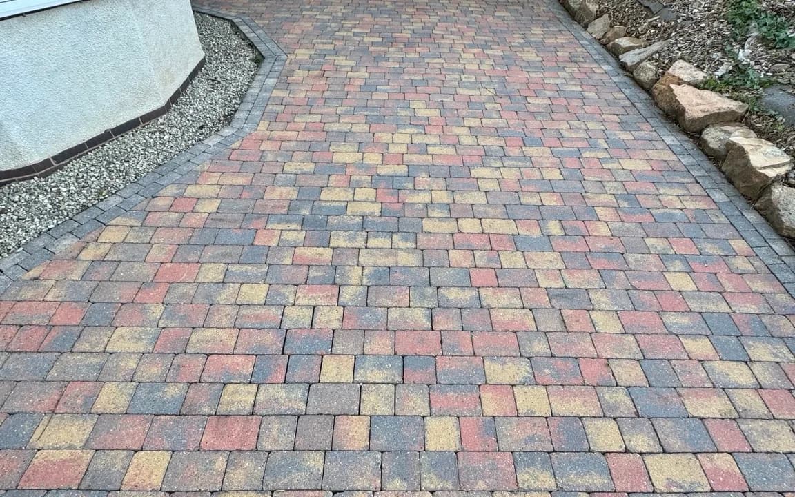 Clean block paved driveway after professional driveway cleaning in Nottingham
