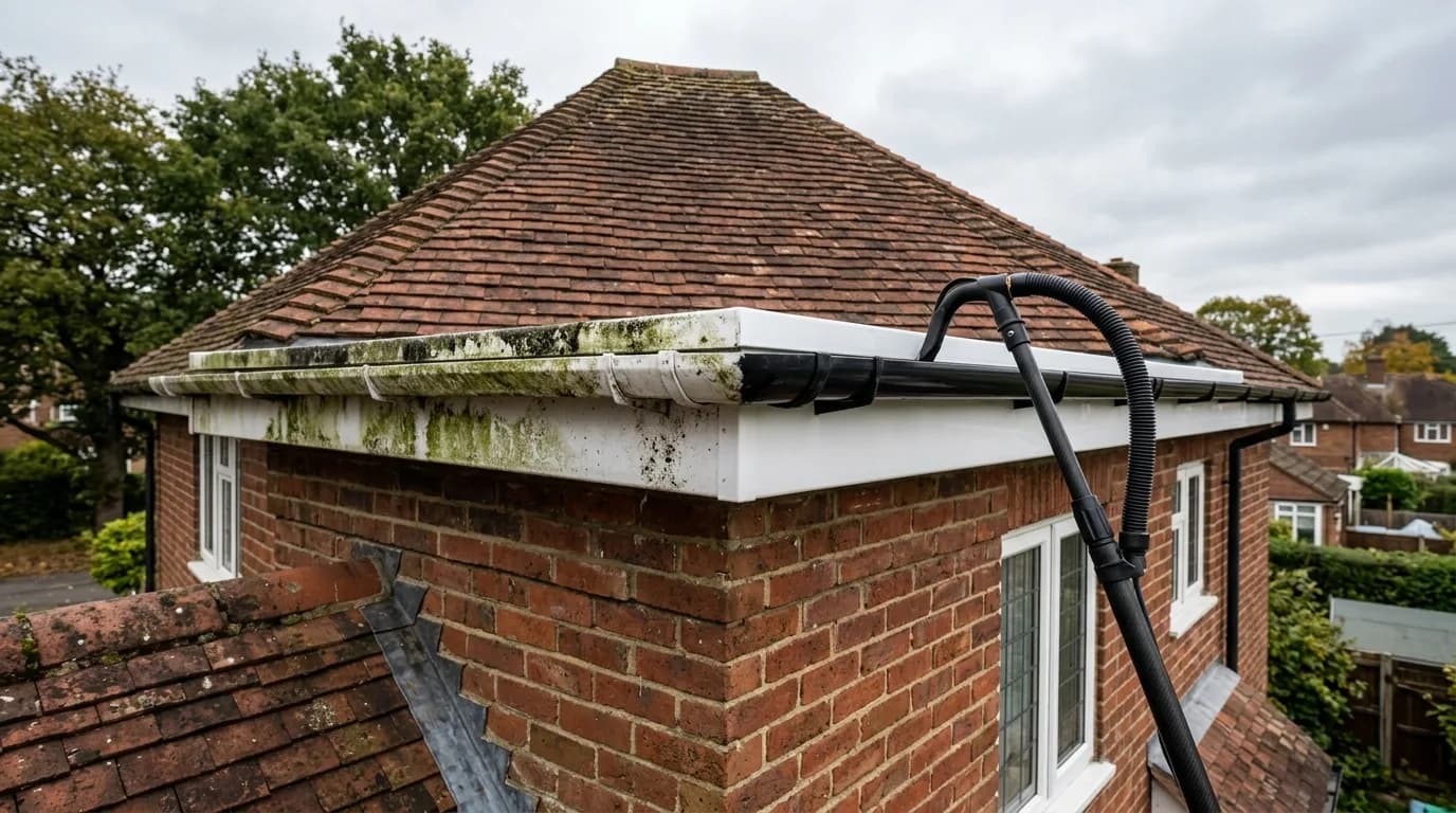 Gutters cleared and soffits washed bright in Nottingham